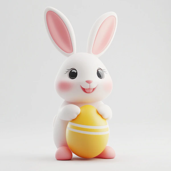 Cartoon Bunny with Egg