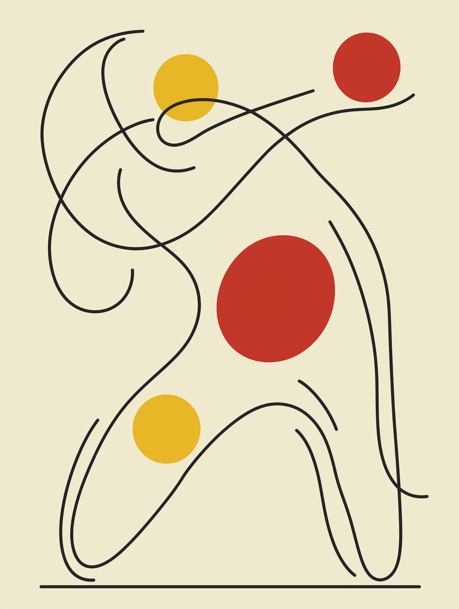 Abstract Composition with Circles and Lines