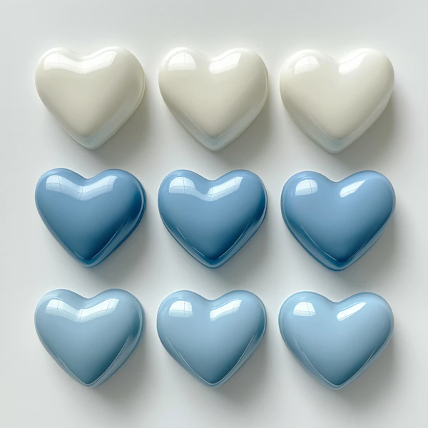 Glossy Heart Grid