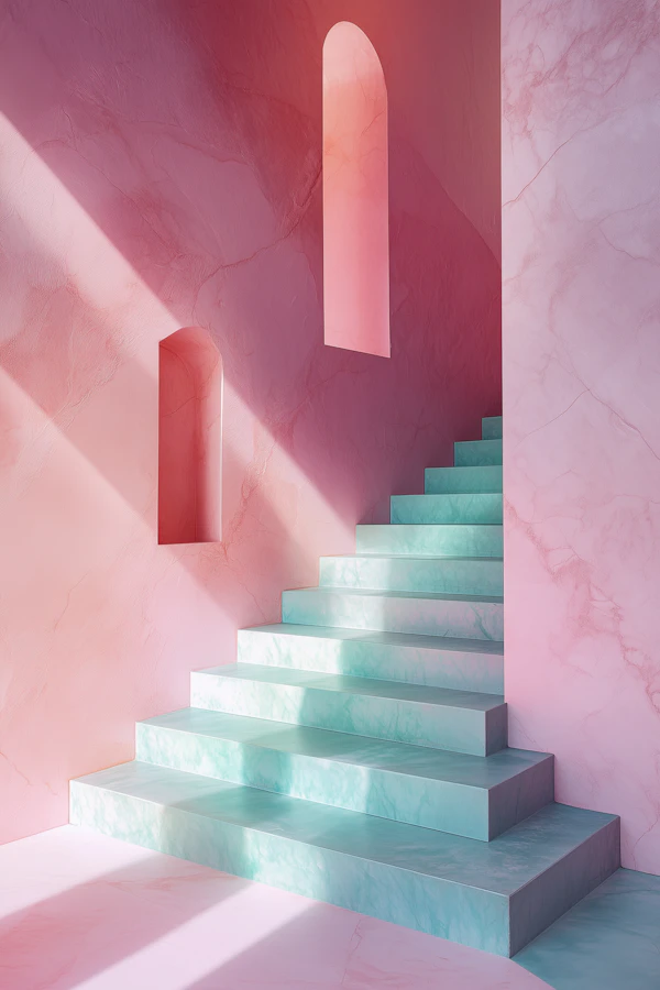 Vibrant Turquoise Stairs