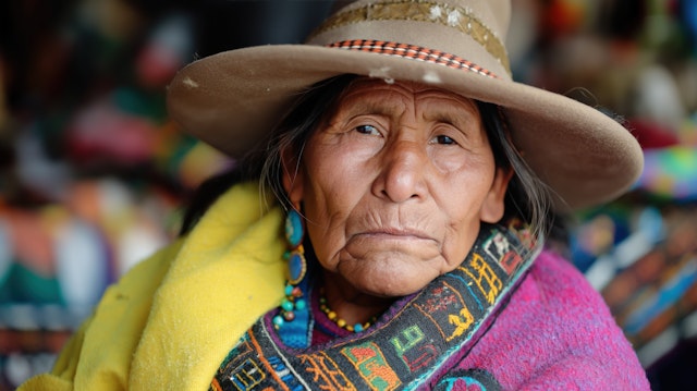 Elderly Woman in Traditional Attire