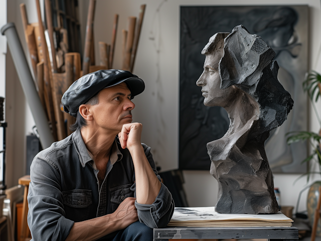 Artist Contemplating Sculpture