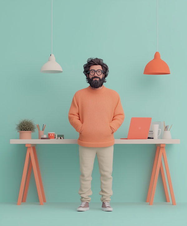 Stylish Man in Modern Workspace