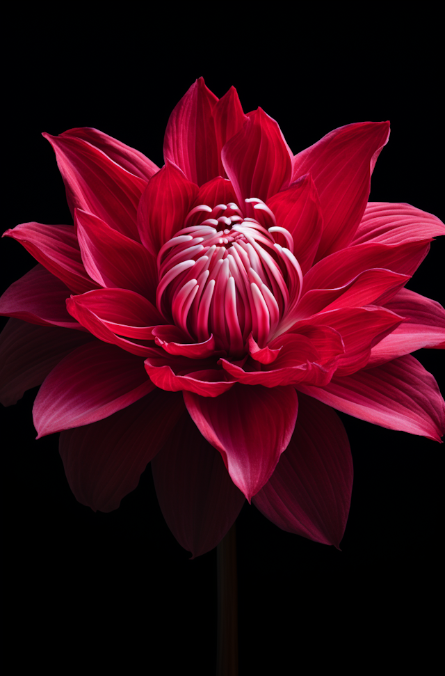 Crimson Velvet Dahlia on Black