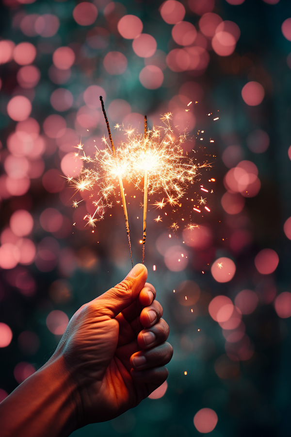 Festive Sparkler Embrace