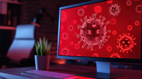 Virus Alert on Monitor