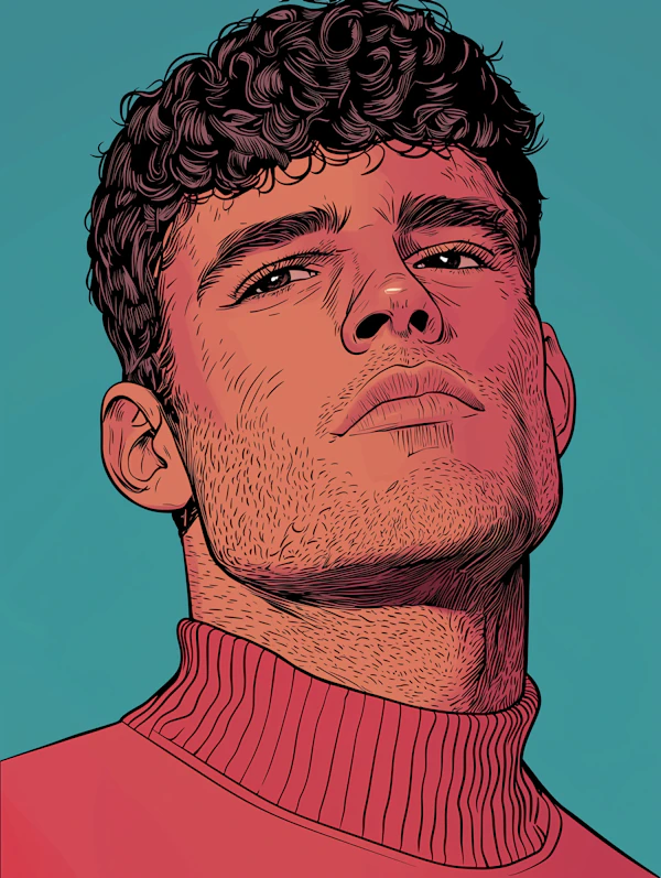 Stylized Portrait of a Confident Man