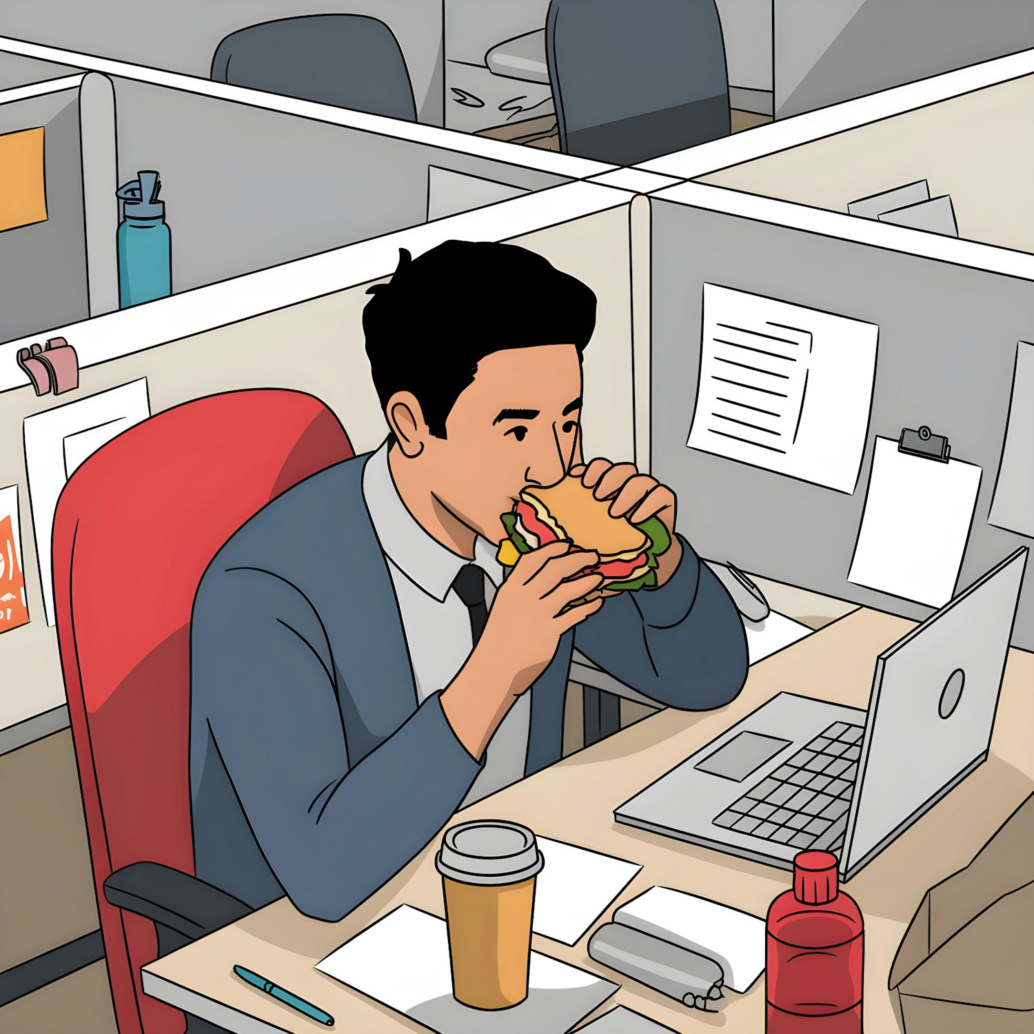 Office Worker Having Lunch