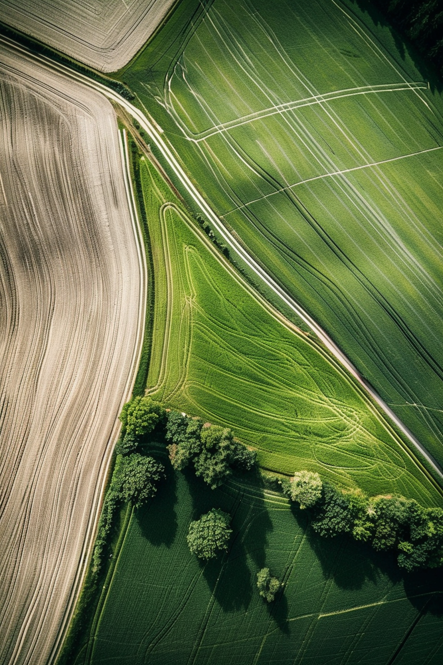 Aerial View of Agricultural Fields