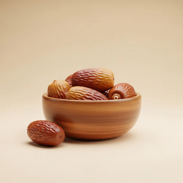 Wooden Bowl with Dates