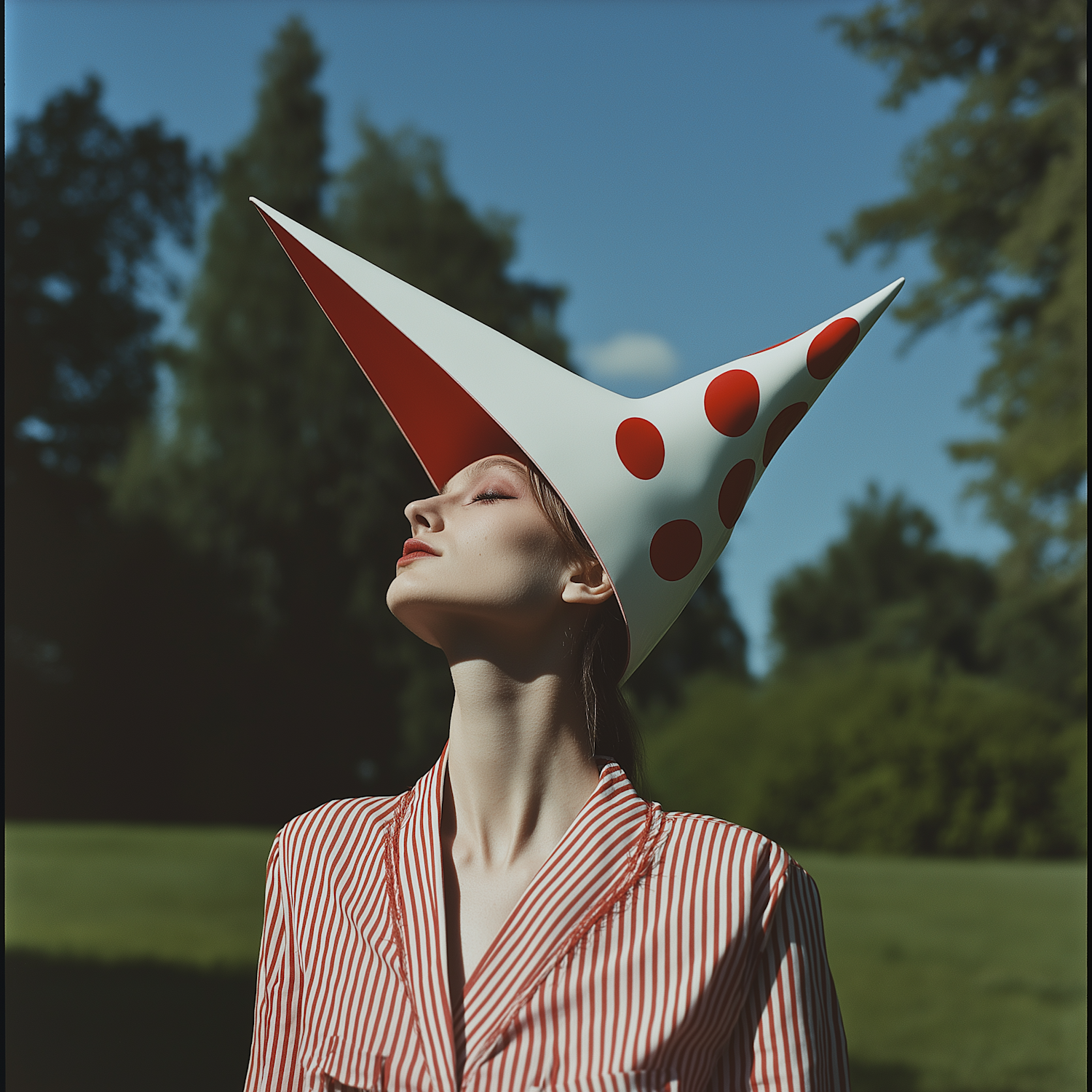 Fashionable Cone Hat Portrait