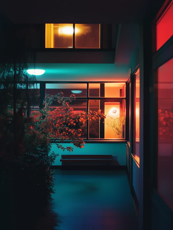 Neon Lit Corridor
