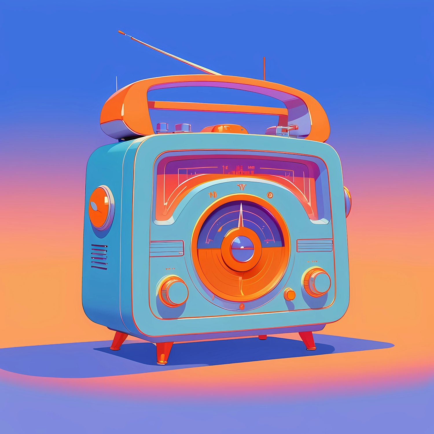 Retro Radio with Vibrant Colors