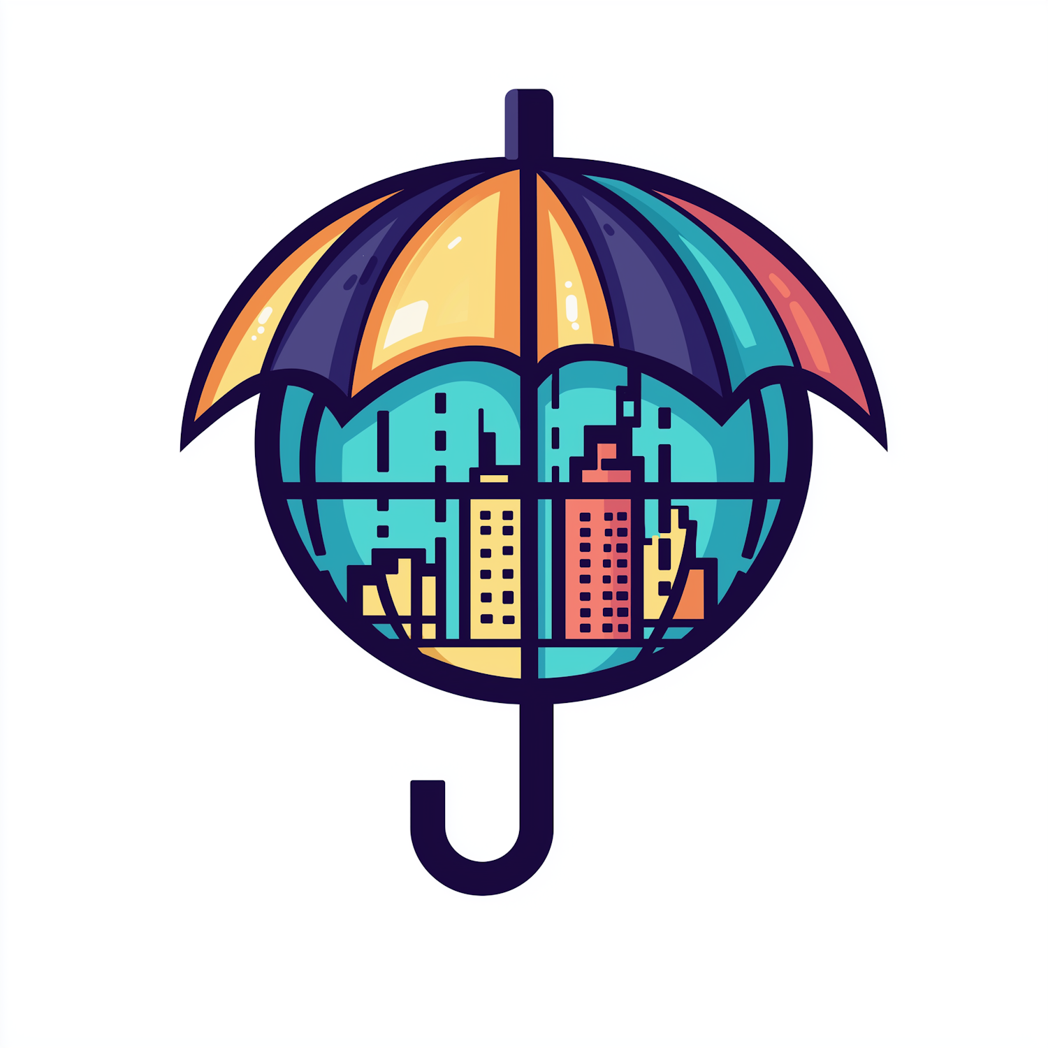 Cityscape Umbrella Illustration