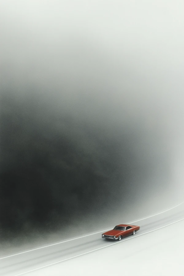 Red Vintage Car Drive