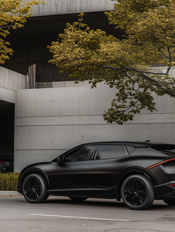 Sleek Black SUV Scene