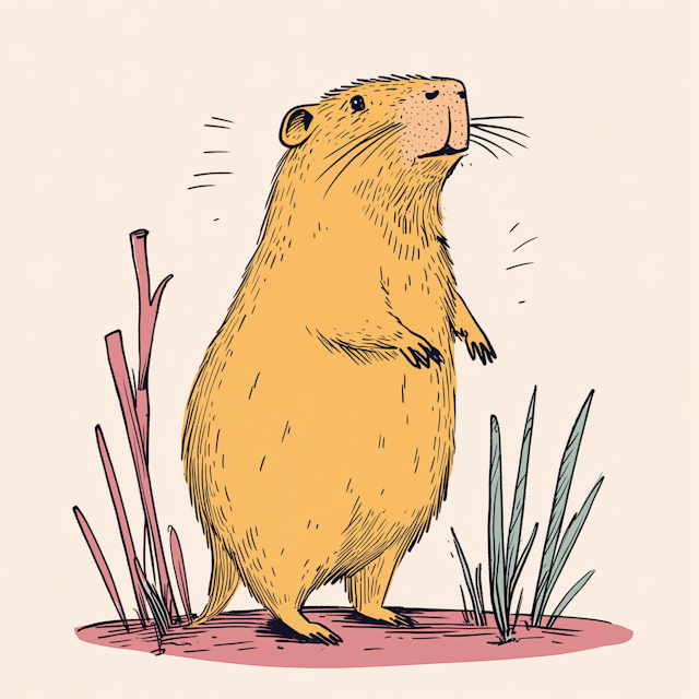 Content Capybara Illustration