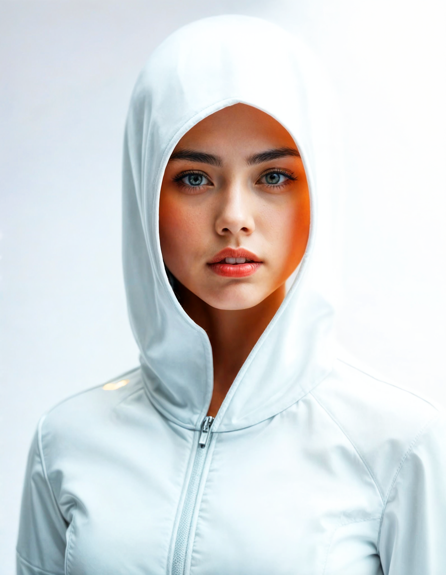 Portrait of a Young Woman in a Hooded Jacket