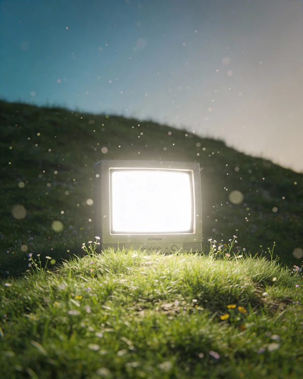 Vintage TV on Hill
