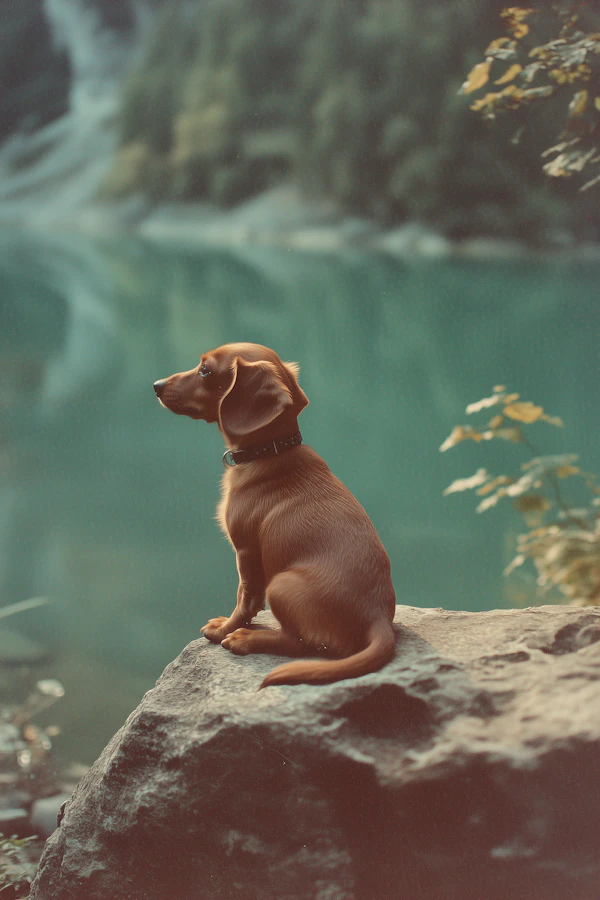 Dog on Rock