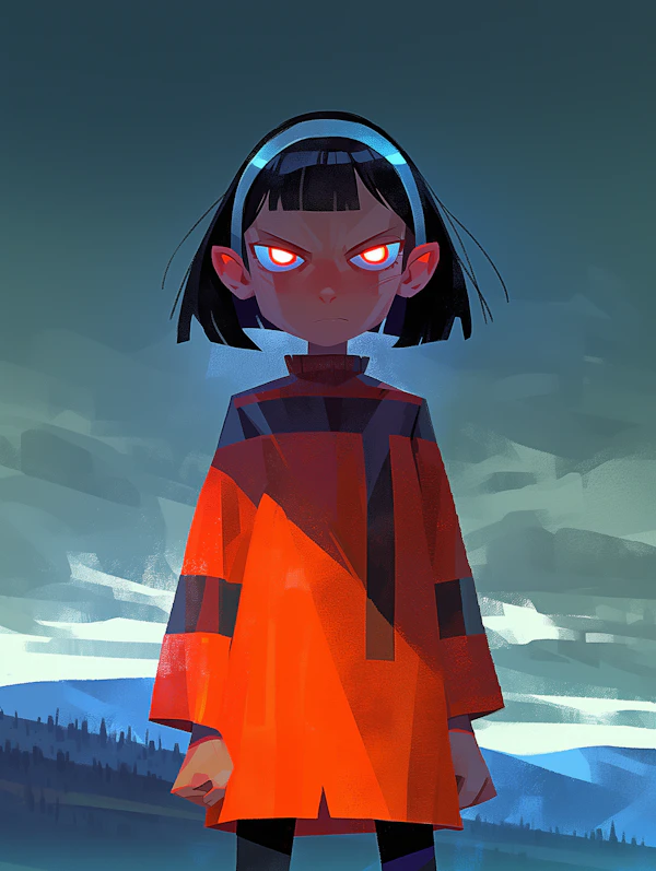 Intense Red-Coat Portrait
