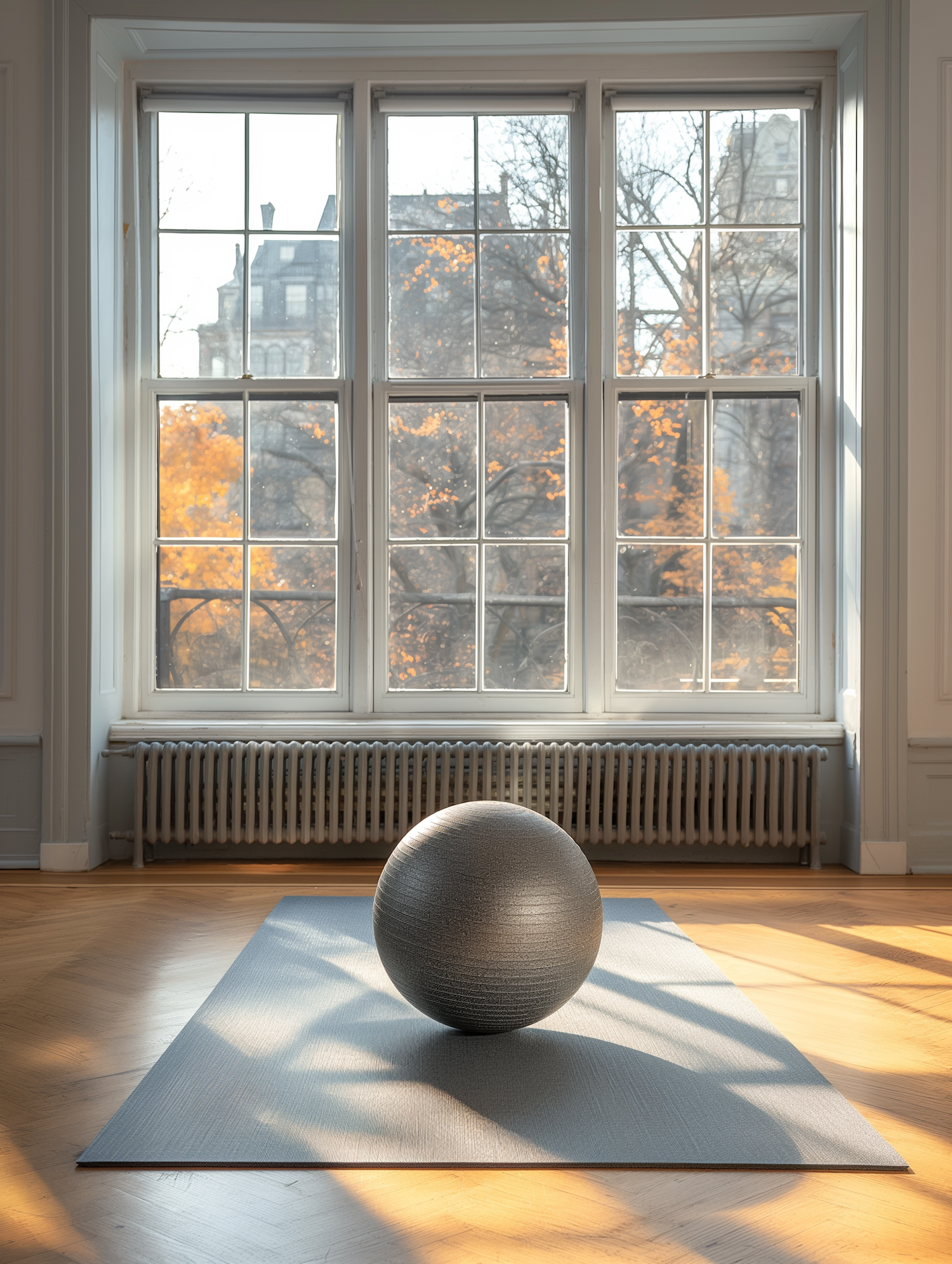 Serene Interior with Exercise Ball