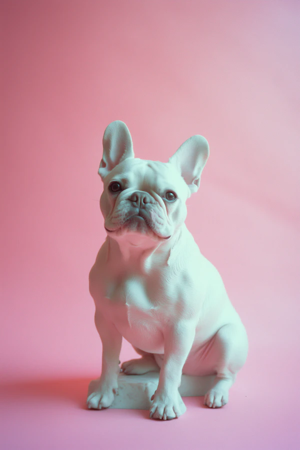 French Bulldog on Pink Background