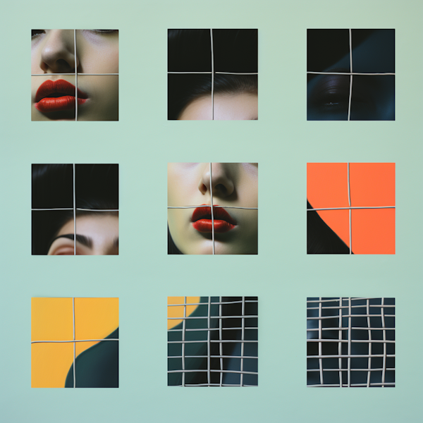 Fragmented Visage in Geometric Abstraction