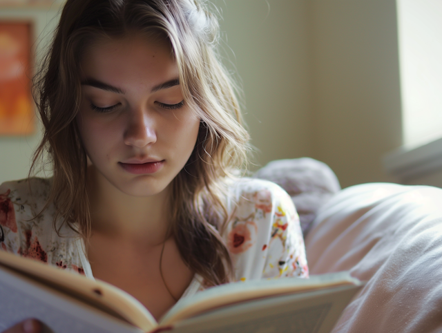 Serene Woman Reading a Book