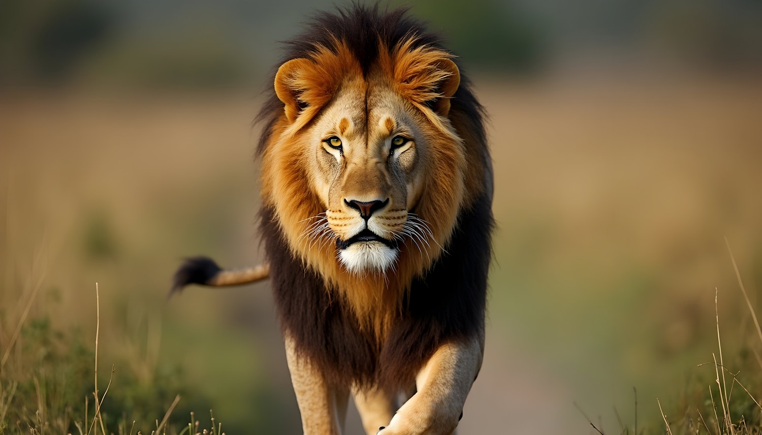 Majestic Lion in the Savannah