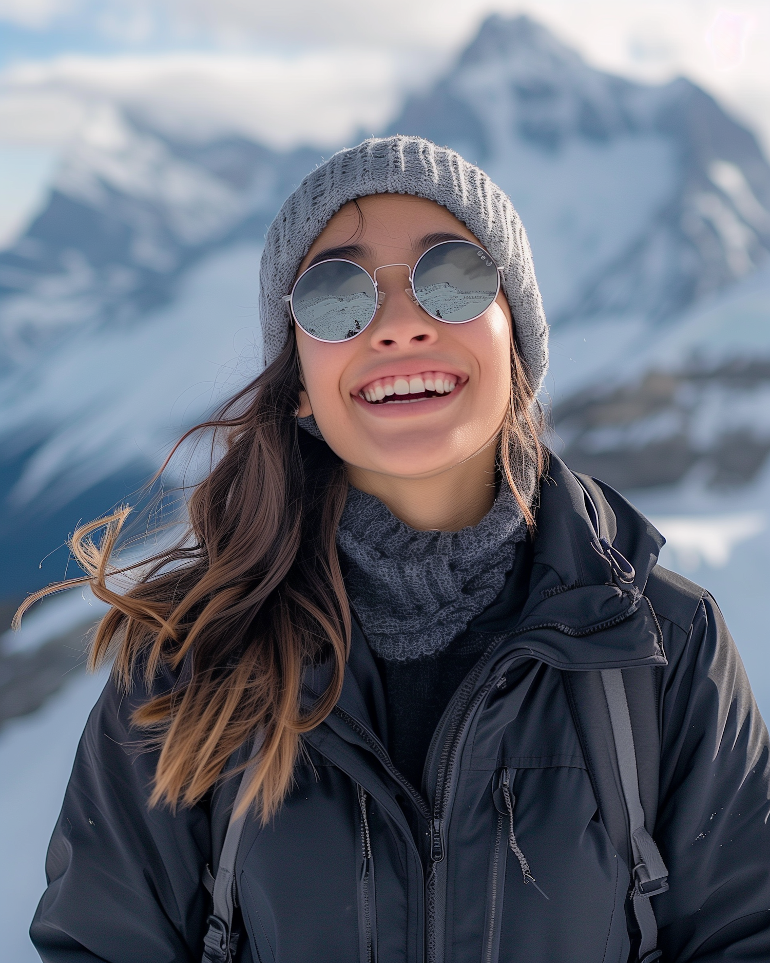 Young Woman Enjoying Winter Outdoors