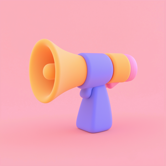 Colorful Stylized 3D Megaphone Illustration