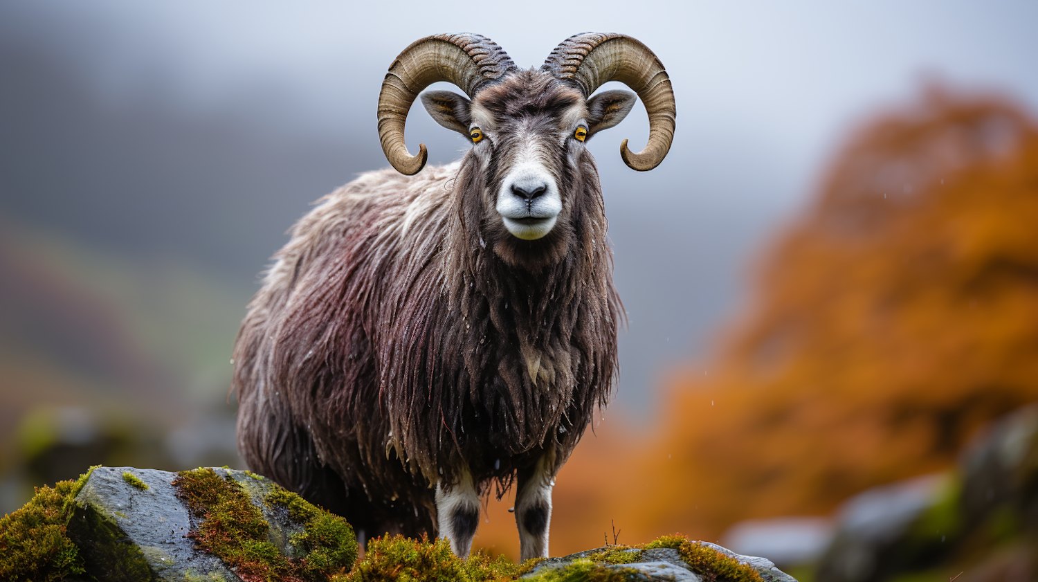 Majestic Highland Ram in Autumn