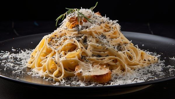 Gourmet Truffled Fettuccine with Grated Cheese