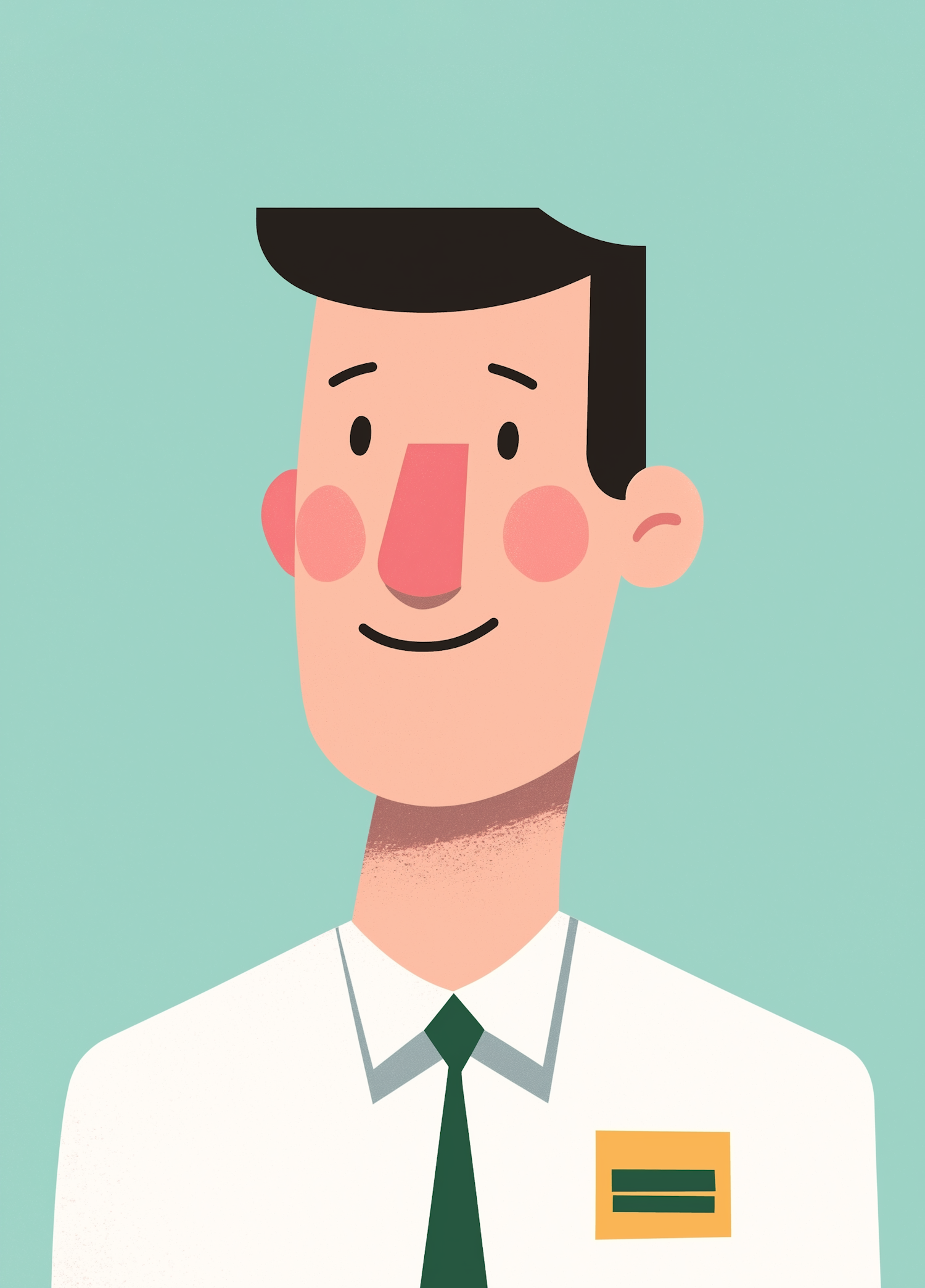 Cheerful Stylized Male Character Illustration