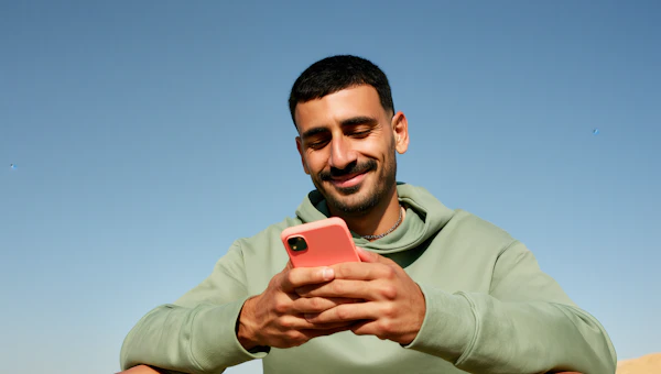 Man with Smartphone Outdoors