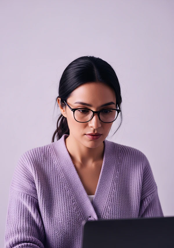 Focused Woman at Laptop