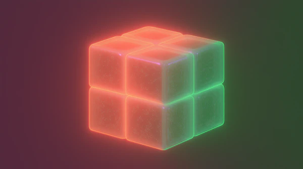Glowing Neon Cube Art