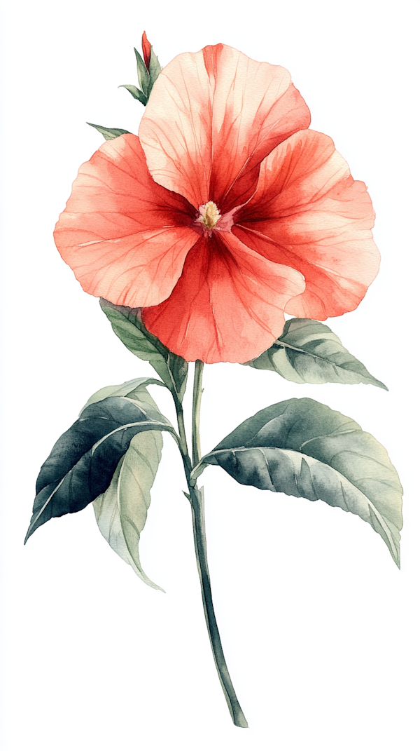 Detailed Hibiscus Flower Illustration