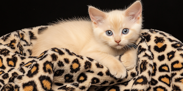 Cozy Kitten on Leopard Blanket