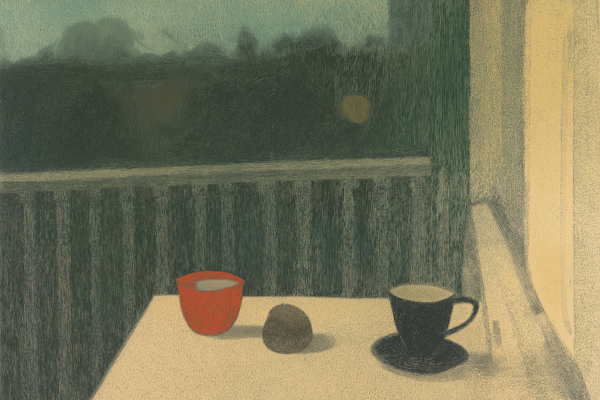 Serene Still Life with Red Cup