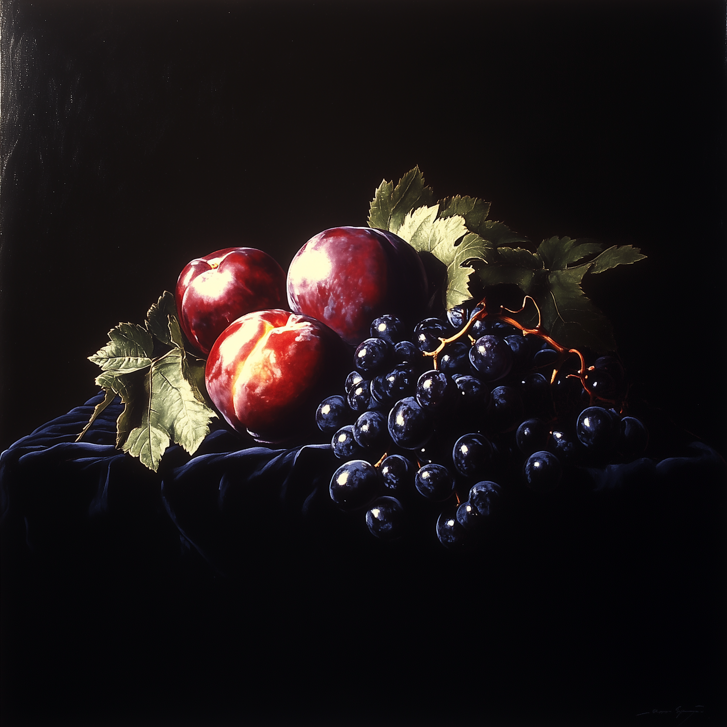 Still Life with Peaches and Grapes