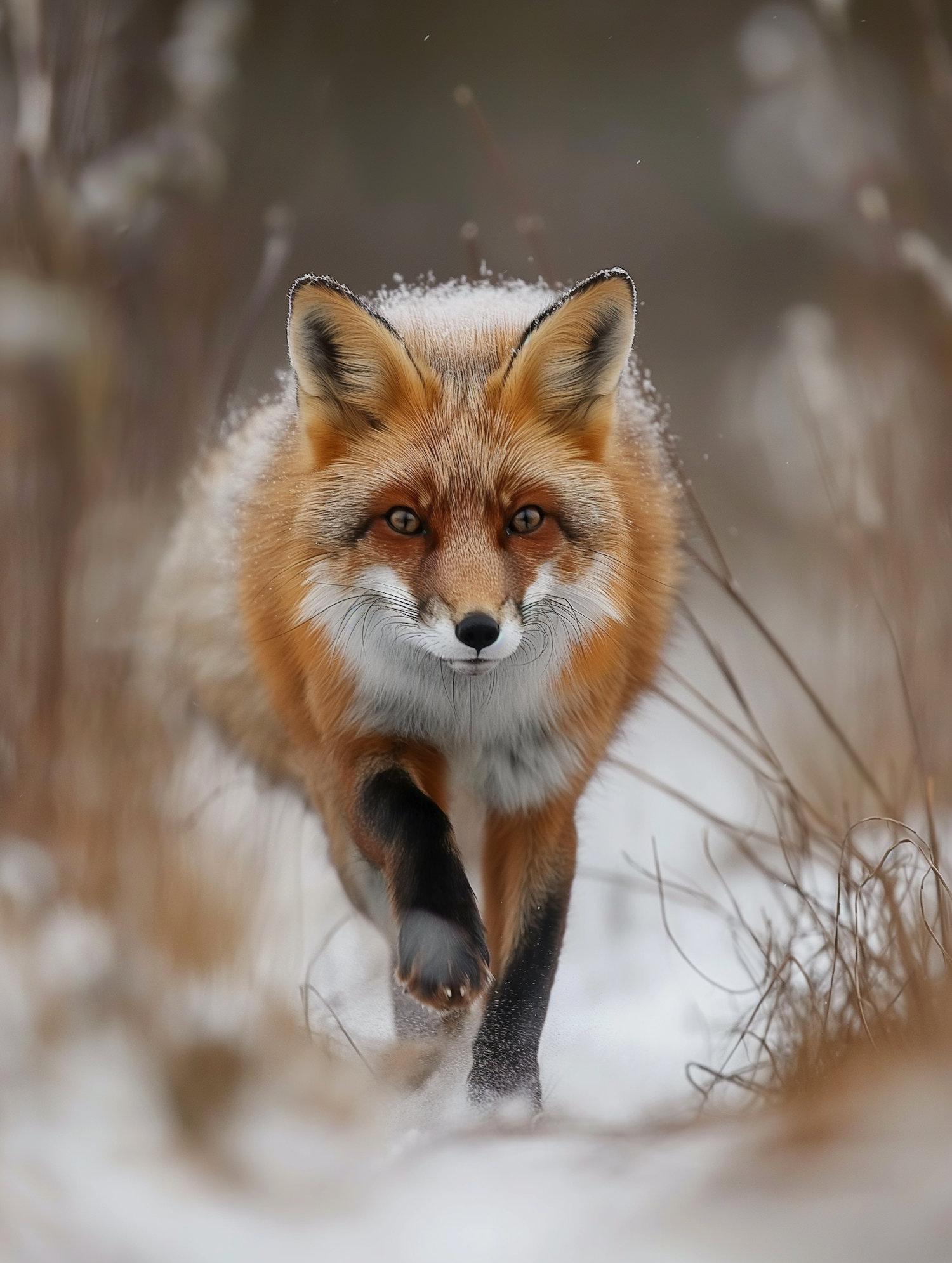 Winter Stride of the Red Fox