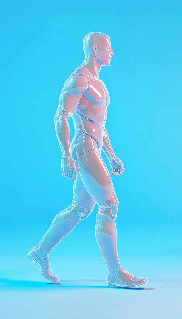 Transparent Humanoid Figure