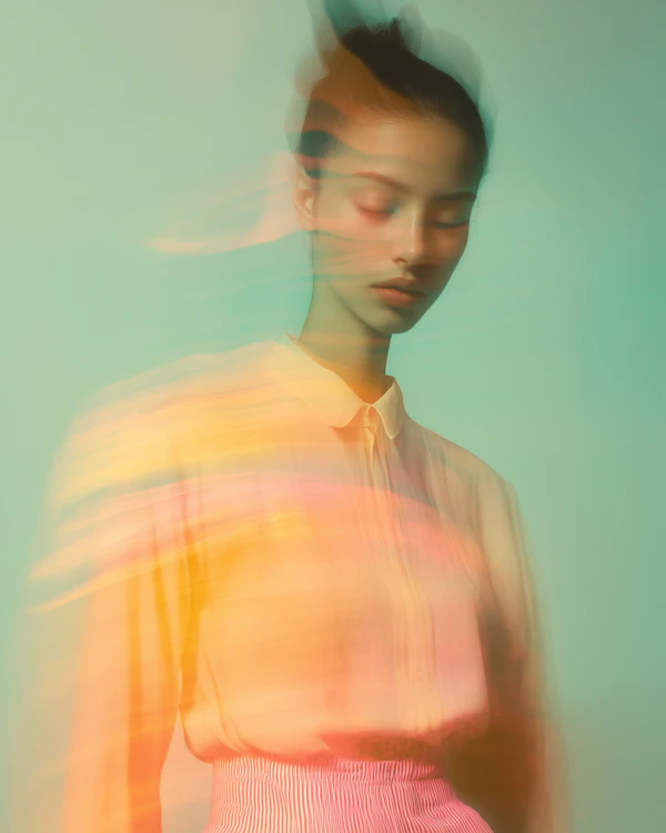 Serene Portrait with Pastel Blur