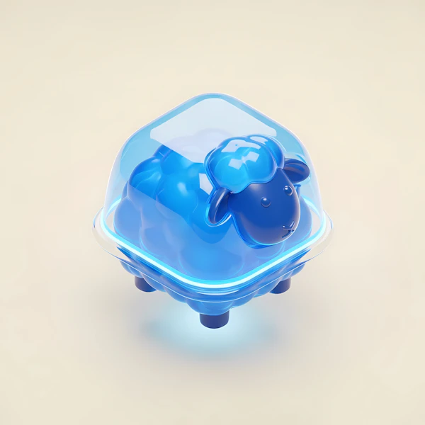 Blue Sheep Figurine