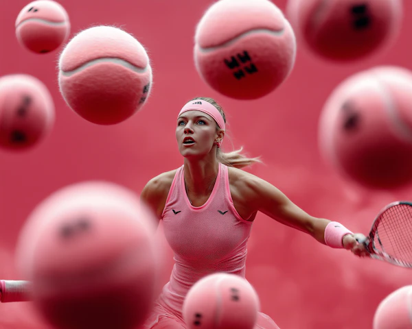 Surreal Tennis Scene