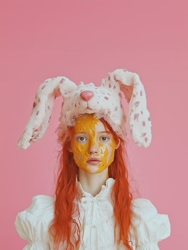 Whimsical Bunny Hat Portrait