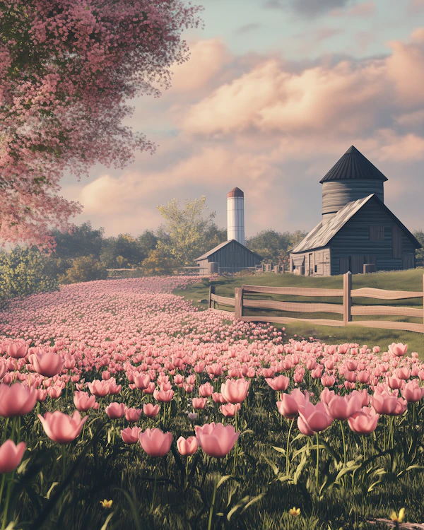 Countryside Tulip Field