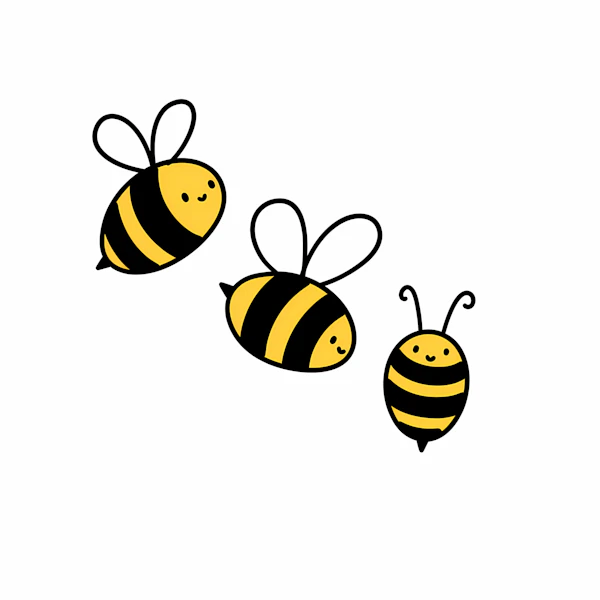 Cartoon Bees Trio